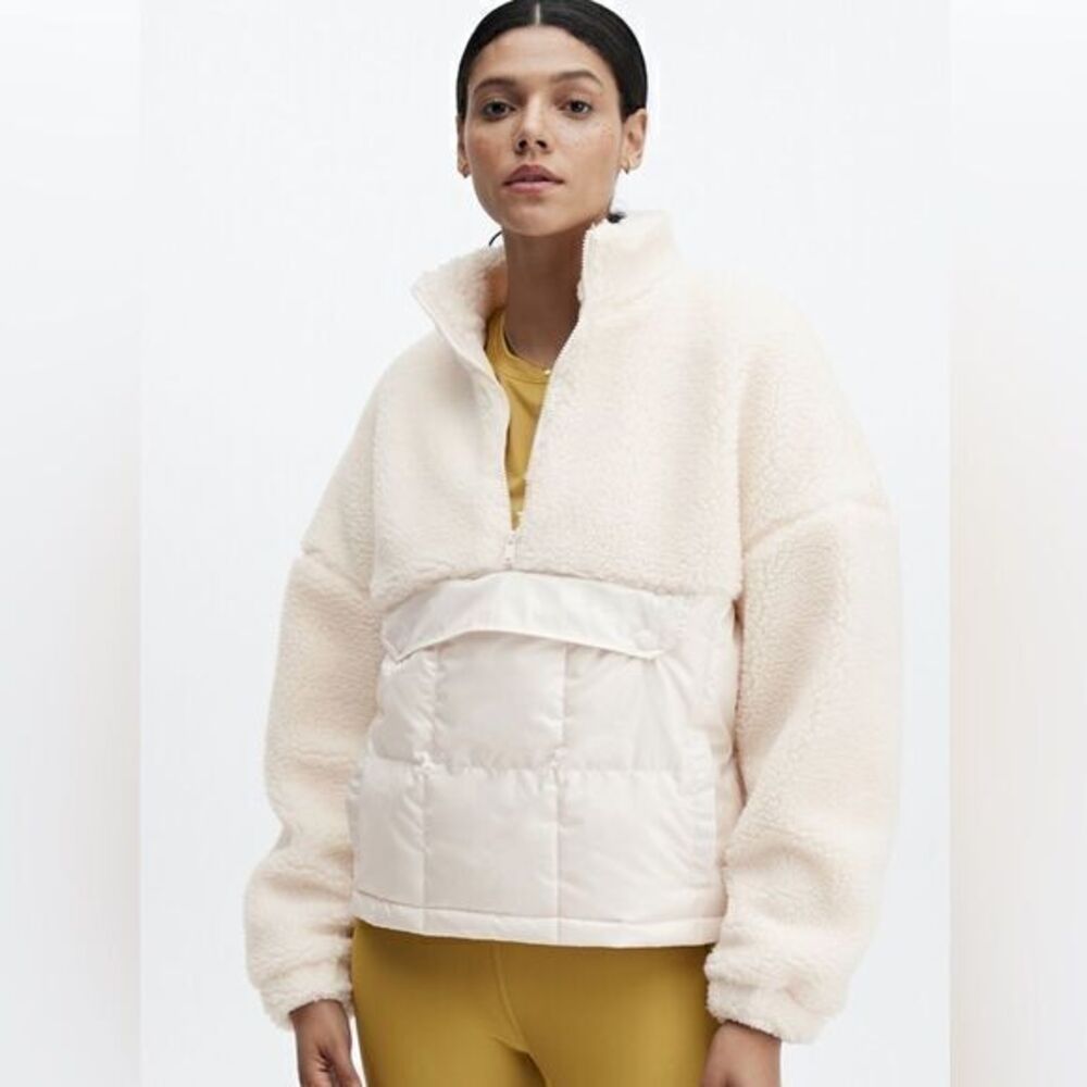 Fabletics Nelly Mixed Media Half Zip NEW Large